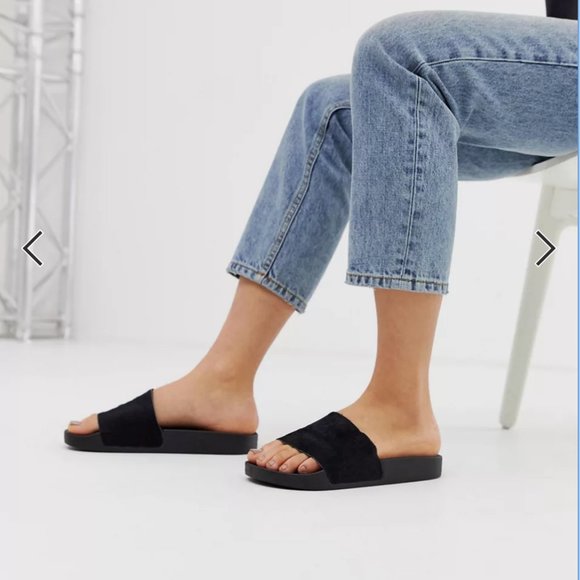ASOS Shoes - ASOS DESIGN Fizzer Leather Sliders/Slides/Sandals/Slippers